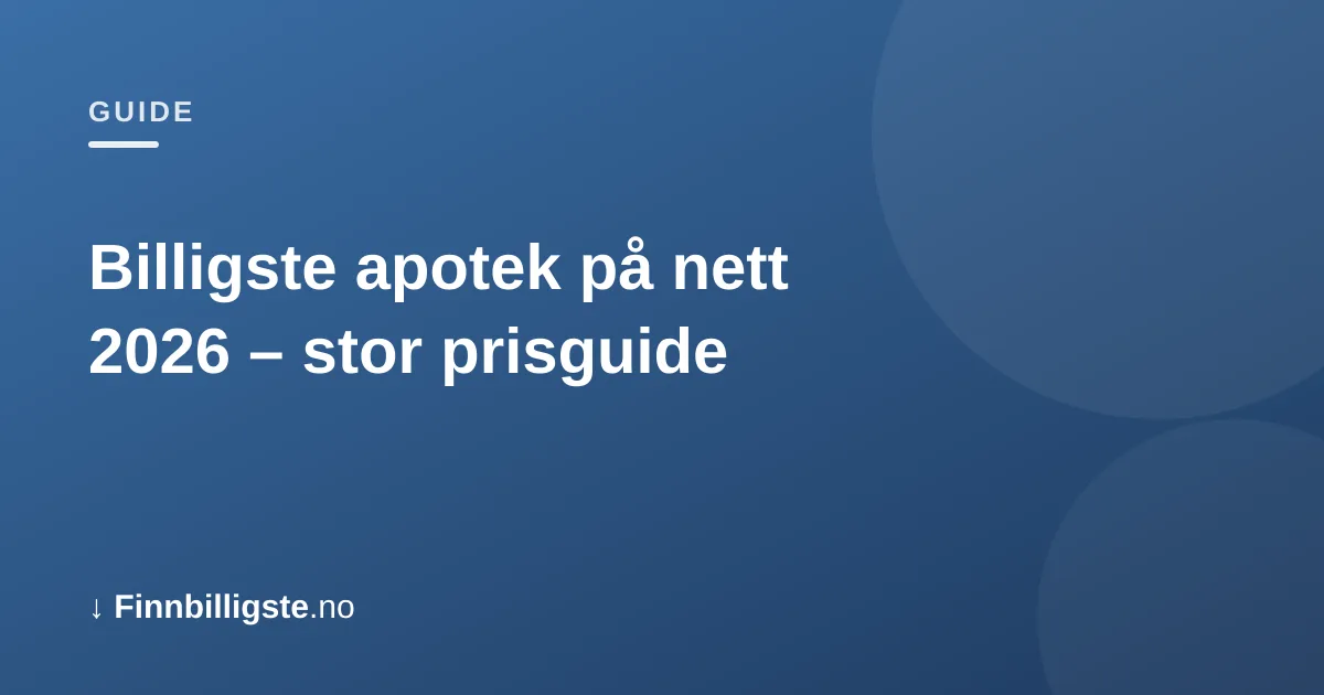 Billigste apotek på nett 2026 – stor prisguide