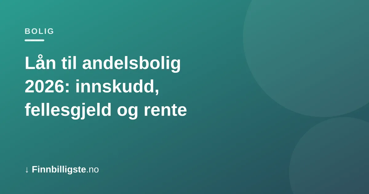 Lån til andelsbolig 2026: innskudd, fellesgjeld og rente
