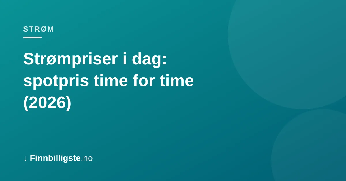 Strømpriser i dag: spotpris time for time (2026)